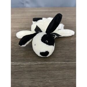 Baby‎ Plush Puppy Dog Stuffed Animal Black White Bow Tie Soft Toy